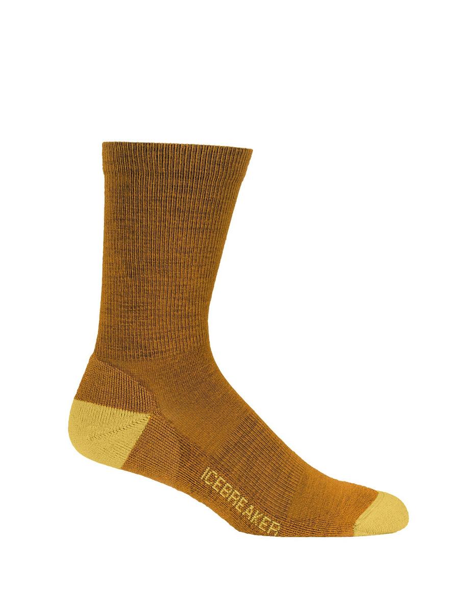 Clove / Silent Gold Icebreaker Merino Lifestyle Light Crew Men's Socks | AU 1047OKIR